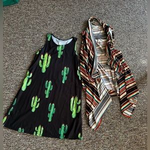 Vest shawl and tank dress